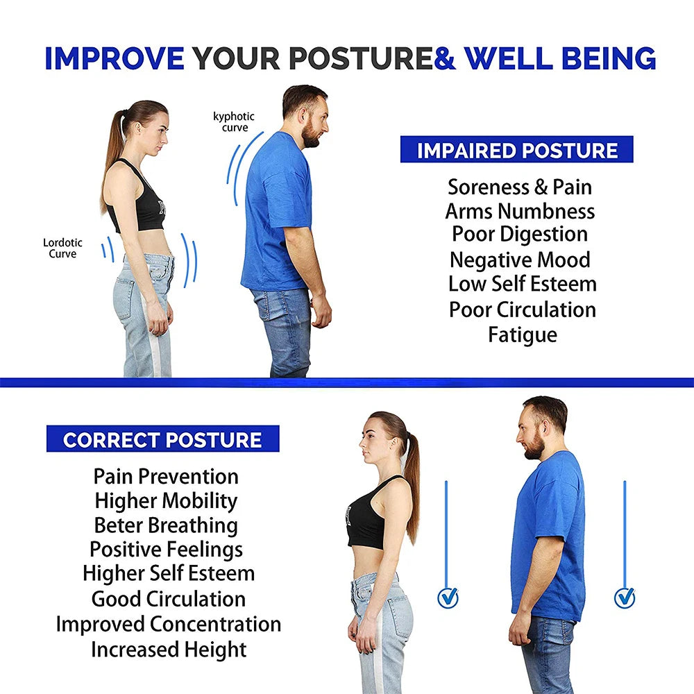 Adjustable Back Shoulder Posture Corrector Belt Clavicle Spine Support Reshape Your Body Home Office Sport Upper Back Neck Brace
